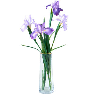 鸢尾花仿真花装饰摆件客厅假干花花艺紫色花束插花梵高油画