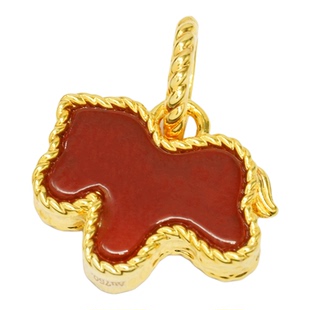 严选通体18k金红玛瑙小马吊坠女款DIY项链配件（重金版）QL07530