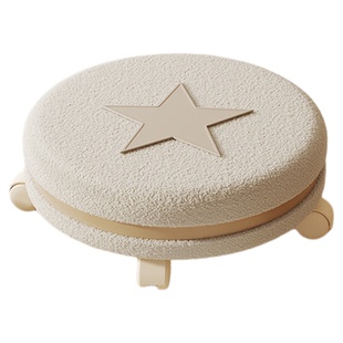 小凳子家用矮凳滑轮靠背矮凳万向轮奶油风儿童椅美缝凳静音滑滑凳