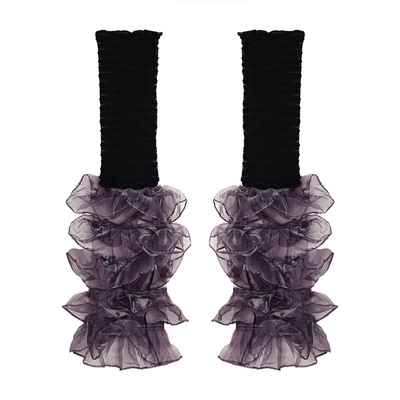 春夏显瘦纯色蕾丝花边少女袜套