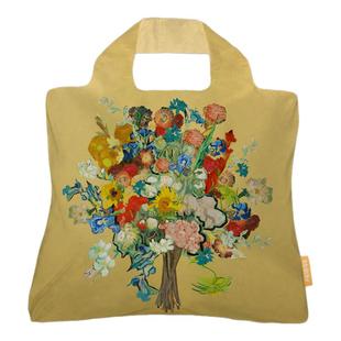 梵高油画花束折叠环保购物袋单肩防泼水买菜包大容量旅行收纳布包