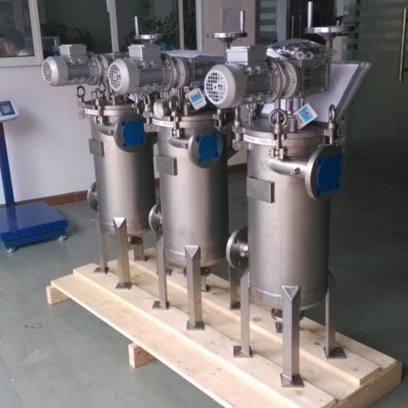 华冠自动排渣清洗过滤器 工业废水304不锈钢刮板式毛刷式过滤器