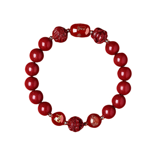 普陀山红色天然朱砂手串正品官方旗舰店女2026属马本命年手链男士