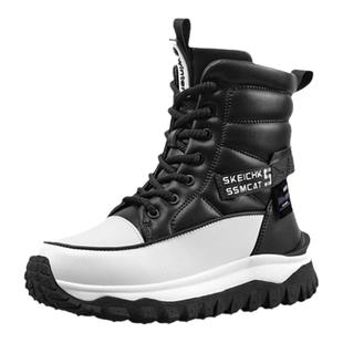 冬季时尚女短筒加绒靴厚底增高保暖皮靴防水防滑加厚雪地靴女棉鞋