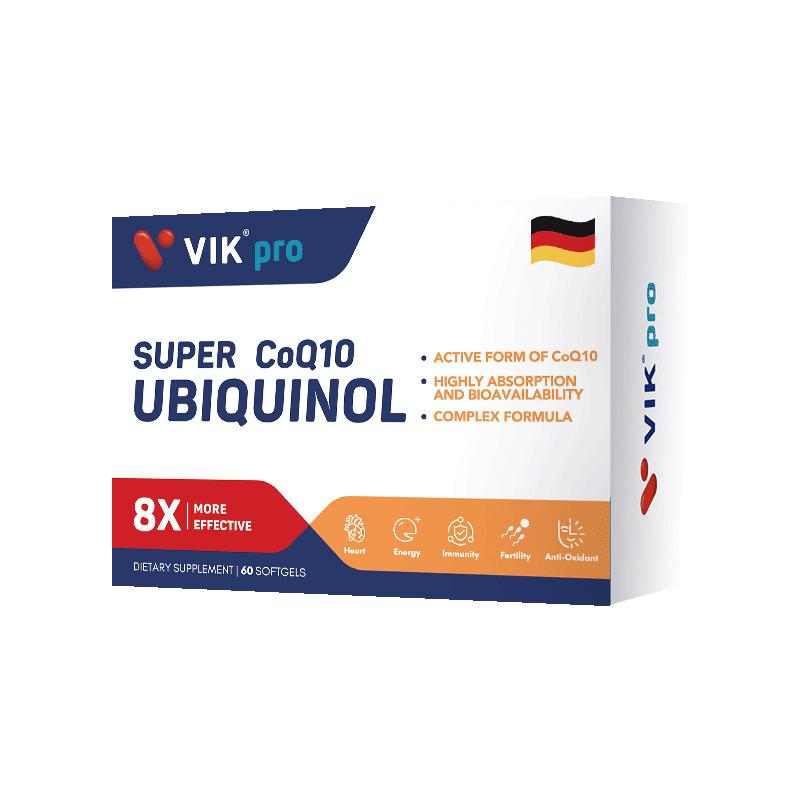 VIKpro德国进口还原型辅酶q10软胶囊泛醇专利辅酶素ql0心脏60粒