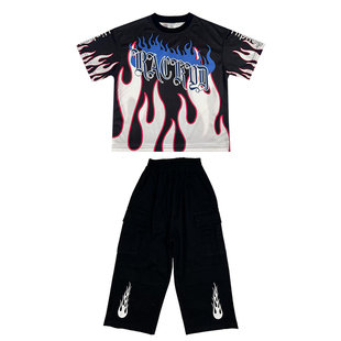 哈尼酷hiphop街舞儿童潮服套装女孩炸街嘻哈童装潮牌街舞服装男童