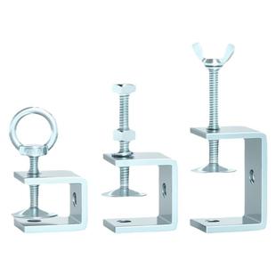 铁镀锌老虎夹子管卡方形u型c型固定夹具夹紧器手拧吊环紧固夹卡子