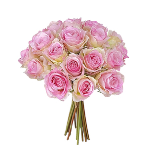 高级感逼真艾莎玫瑰花仿真花手捧花插花单枝假花拍照道具花艺摆件