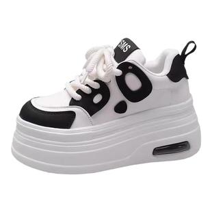 品牌真皮内增高小白鞋女鞋2025新款秋冬爆款百搭加绒保暖松糕板鞋