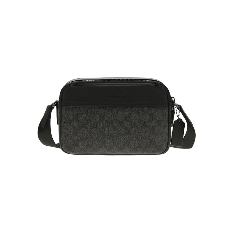 【自营】COACH/蔻驰男士中号人造革拼牛皮革单肩斜挎相机包单肩包