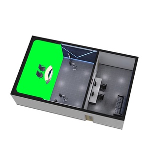 赛天鹰专业虚拟演播室搭建L型单机位拍摄抠像蓝绿箱灯光设备定制