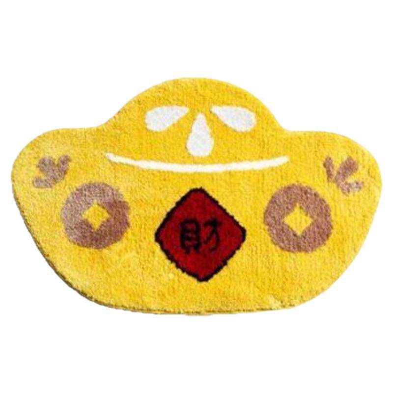 创意来财金元宝植绒地毯喜庆中式