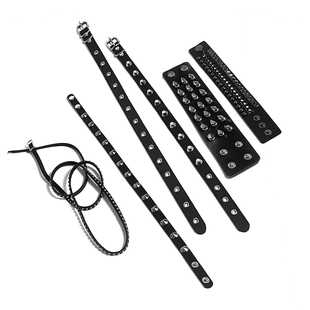 【MAS救护所】类似冈崎真一小天使的朋克项圈 铆钉气眼皮质pu手环