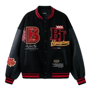 BJHG不计后果美式复古棒球外套男款秋季撞色刺绣重磅棒球服夹克女