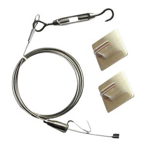 窗帘免打孔安装铁丝绳免打孔伸缩杆阳台卫生间浴帘杆窗帘杆钢丝绳