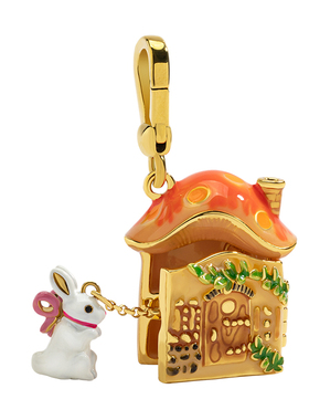 兔子蘑菇屋项链吊坠挂件兔饰品