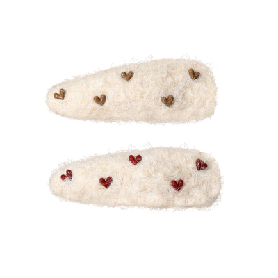 DODOGOGO甜美小爱心毛绒发夹