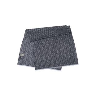 【自营】FENDI芬迪全幅印花边缘饰有流苏男士羊毛绒线长款围巾