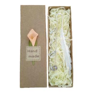 包邮创意十二星座书签金属羽毛可定制字母学生文具生日礼物盒装