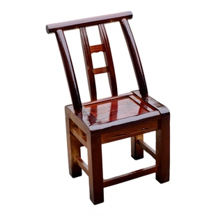 老式乡下木椅子农村家用复古实木靠背椅农家乐餐椅换鞋凳椅儿童椅