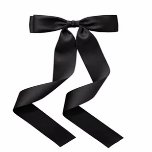 你好星期六章若楠同款黑色蝴蝶结飘带发夹少女公主甜美对夹鸭嘴夹