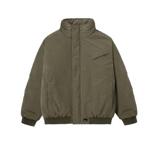 防泼水嘿马七作日系复古冬季男士暗格纹美式棉衣立领棉服外套潮牌