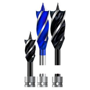 加长木工支罗钻四槽四刃木工钻头门锁抽屉开孔扩孔钻开孔器六角柄