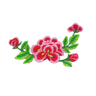 三层牡丹刺绣贴花演出舞蹈服装辅料民族风刺绣布贴花卉烫花DIY