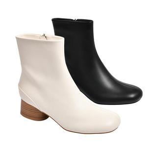 Toomanyshoes靴子秋冬新款米兰达瘦瘦靴侧拉链粗高跟时装靴女