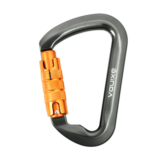 欣达D型攀岩承重主锁登山安全扣户外装备丝扣自动锁扣快挂攀登锁