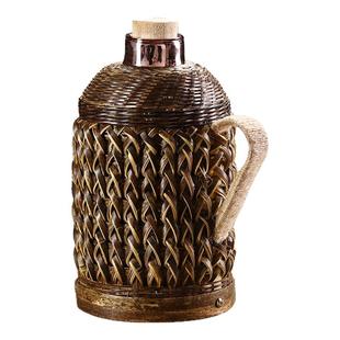 竹编热水瓶老式暖水壶中式复古怀旧开水壶玻璃内胆暖瓶家用保温壶