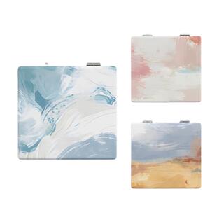 抽象ins风简约化妆镜便携折叠学生宿舍桌面补妆美容小镜子随身镜