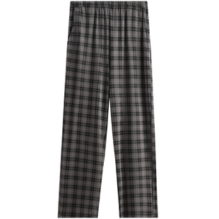 芬腾睡裤男士春秋季纯棉休闲居家长裤秋天男款大码格子家居服单裤