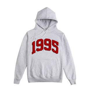 Ahhh【李现同款】1995加绒美式连帽卫衣女休闲宽松套头帽衫上衣