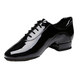 ADSMISSFUN男摩登舞鞋漆皮国标华尔兹软底舞蹈比赛A4012专业室内