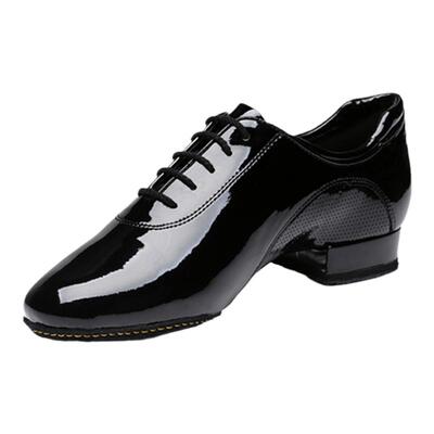 ADS男士摩登舞鞋漆皮华尔兹软底