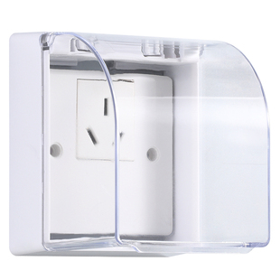 明装斜五孔插座防水盒智能马桶插头防溅盒86粘贴卫生间浴室防水罩