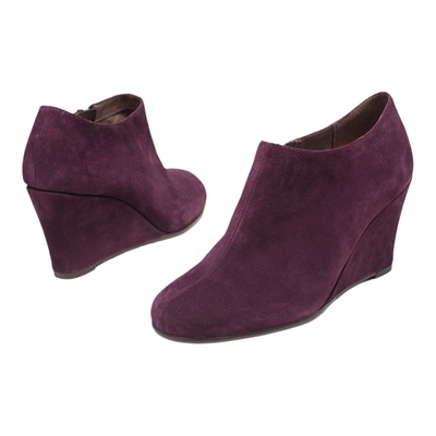 羊皮爱柔仕马毛酒红短靴豹纹