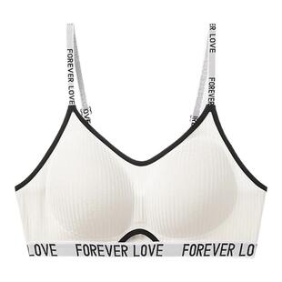 XXBUNI 原版带胸垫jazz跳舞专用内衣女小胸聚拢防震字母运动内衣