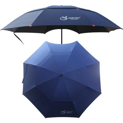 新款黑胶加固防暴雨万向钓鱼伞
