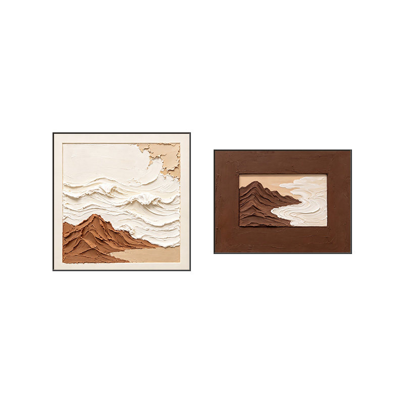 现代简约抽象肌理砂岩装饰画