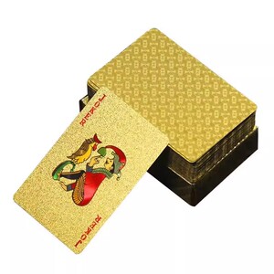 黄金扑克牌PVC塑料斗地主金箔