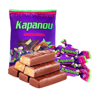 俄罗斯原装进口紫皮糖官方旗舰店果仁巧克力零食喜糖高端食品糖果