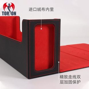 开窗40枚PSA评级卡盒PU盒卡螺丝BGS砖收纳盒卡通用砖皮质卡砖牌