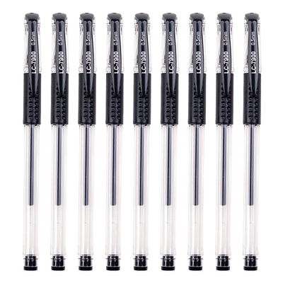 100支黑色中性笔子弹头学生