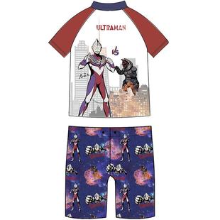 爱慕儿童奥特曼迪迦出击男孩短袖五分裤分身泳衣套装AK267E591