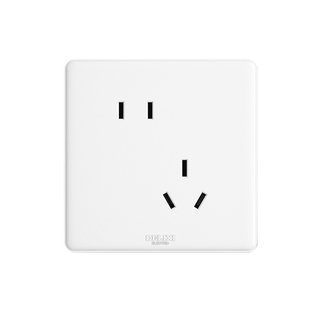 德力西插座奶油风usb五孔家用空调三孔16A面板墙壁开关86型暗装白