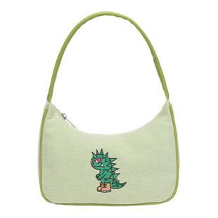 tokidoki潮牌女包高级感趣味IP刺绣腋下帆布包百搭通勤月牙包