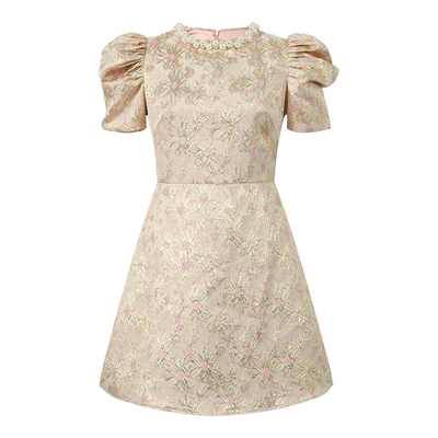 超好看绣花小香风连衣裙