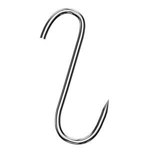 加粗S型晒腊肉挂钩304不锈钢大号实心挂猪肉香肠烤鸭尖头挂肉钩子